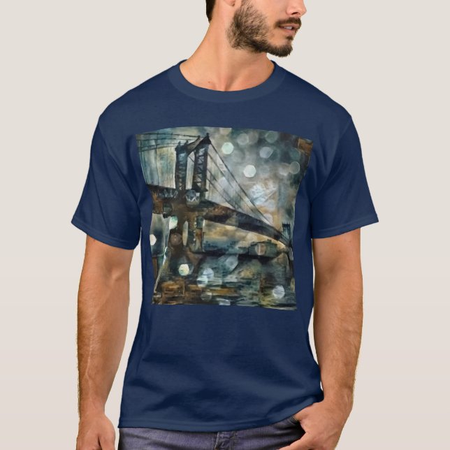 Manhattan-brons abstrakt t shirt (Framsida)