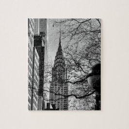 Manhattan Chrysler Bygger i Winter puzzle Pussel