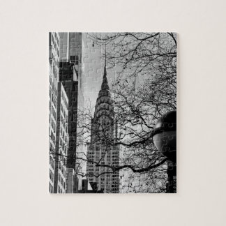 Manhattan Chrysler Bygger i Winter puzzle Pussel
