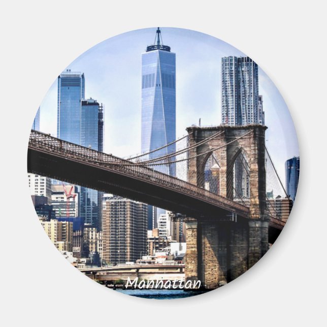 Manhattan, cityscape-foto med skyscraper magnet (Framsidan)