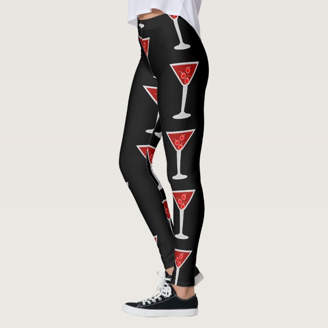 Manhattan Cocktail Bartender Alkohol Liquor Älskar Leggings (Vänster)