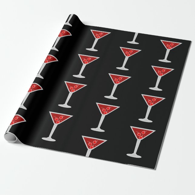 Manhattan Cocktail Bartender Alkohol Spritälskare Presentpapper (Utrullad)