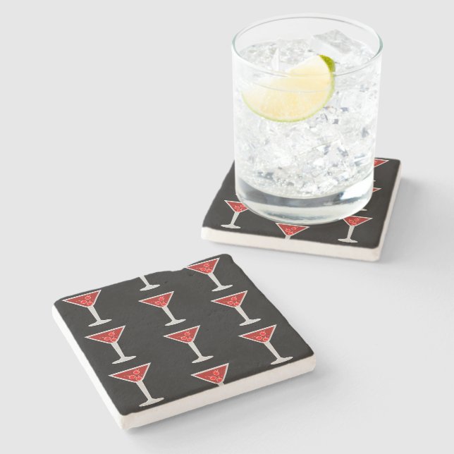 Manhattan Cocktail Bartender Alkohol Spritälskare Stenunderlägg (Sidan)