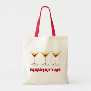 Manhattan Cocktail Glass New York City NYC Tote Tygkasse