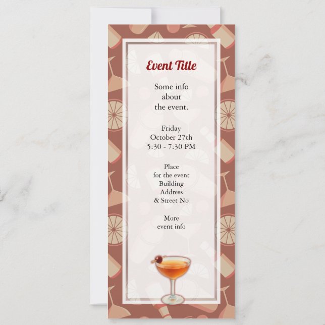 Manhattan Cocktail Inbjudningar (Baksida)