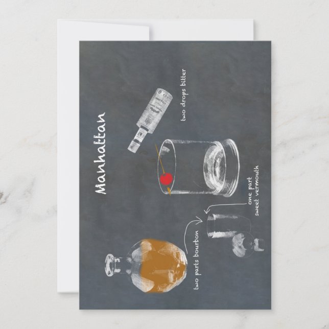 Manhattan Cocktail Inbjudningar (Framsida)
