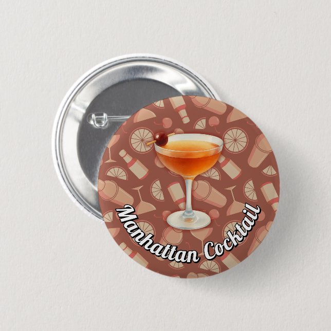 Manhattan Cocktail Knapp (Framsida & baksida)