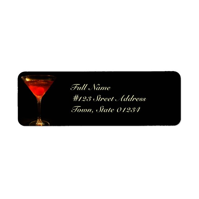Manhattan Cocktail Mailing Labels Returadress Etikett (Framsidan)
