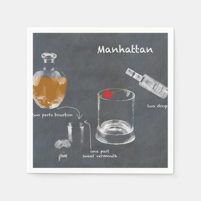Manhattan Cocktail Pappersservett (Framsidan)