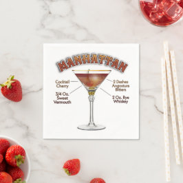 Manhattan Cocktail Recipe Art Pappersservett