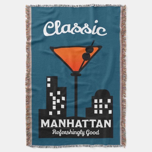 Manhattan Cocktail Wall Art Filt (Framsidan Vertikal)