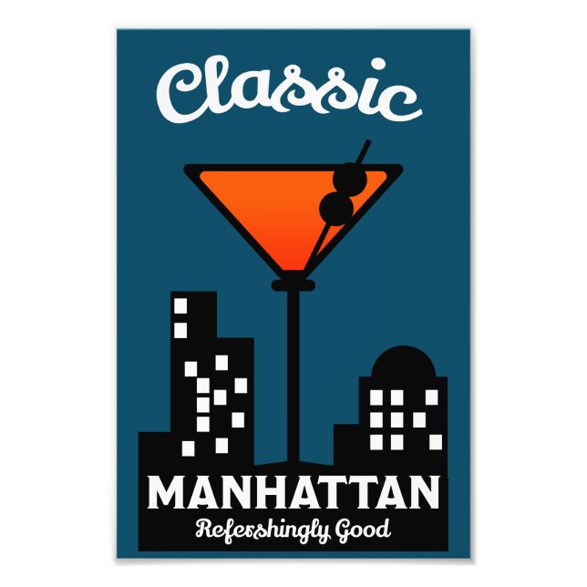 Manhattan Cocktail Wall Art Fototryck (Framsidan)