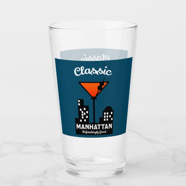 Manhattan Cocktail Wall Art Glaskopp (Framsida)
