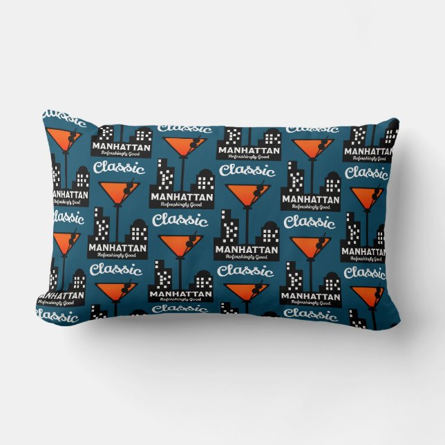 Manhattan Cocktail Wall Art Lumbarkudde (Framsida)