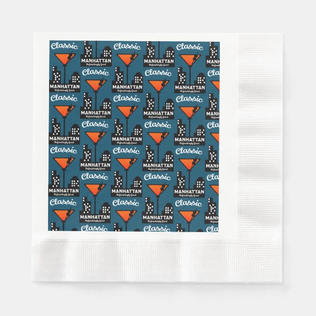 Manhattan Cocktail Wall Art Pappersservett (Framsidan)