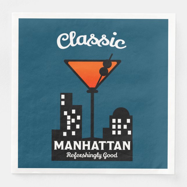 Manhattan Cocktail Wall Art Pappersservett (Framsida)