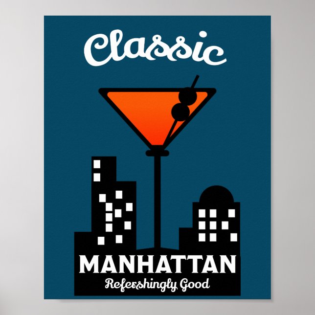 Manhattan Cocktail Wall Art Poster (Framsidan)