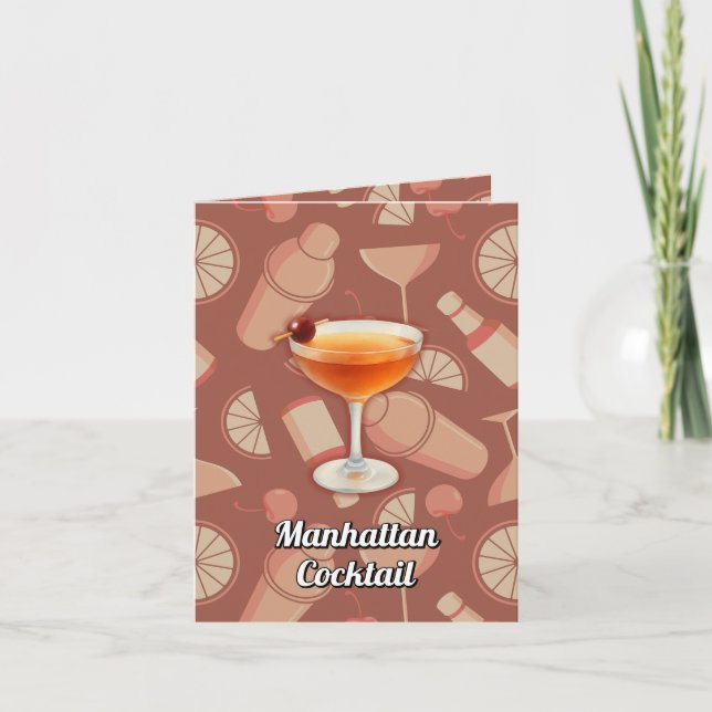 Manhattan Cocktailrecept Kort (Framsida)
