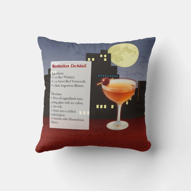 Manhattan Cocktailrecept Kudde (Baksida)
