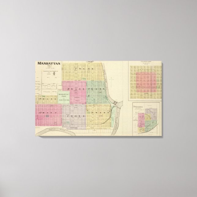 Manhattan, Coronado, Towanda, Kansas Canvastryck (Framsida)