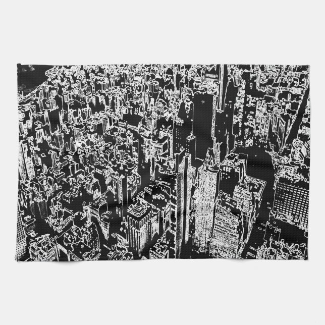 Manhattan designad kökshandduk (Horisontell)