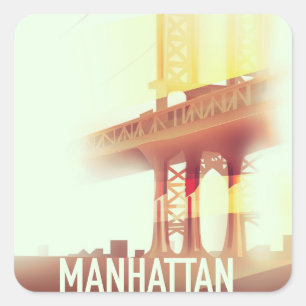Manhattan Evening Fyrkantigt Klistermärke