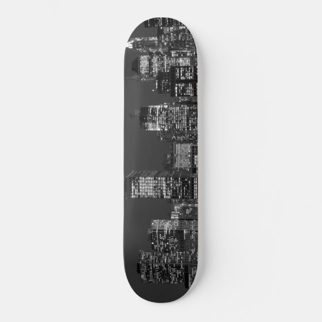 Manhattan horisont på natten skateboard bräda 19,5 cm (Framsida)