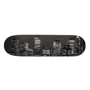 Manhattan horisont på natten skateboard bräda 19,5 cm