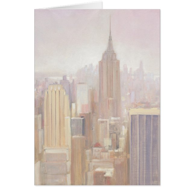 Manhattan i misten | New York City Hälsningskort (Framsidan)