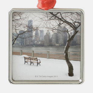 Manhattan i vintern julgransprydnad metall