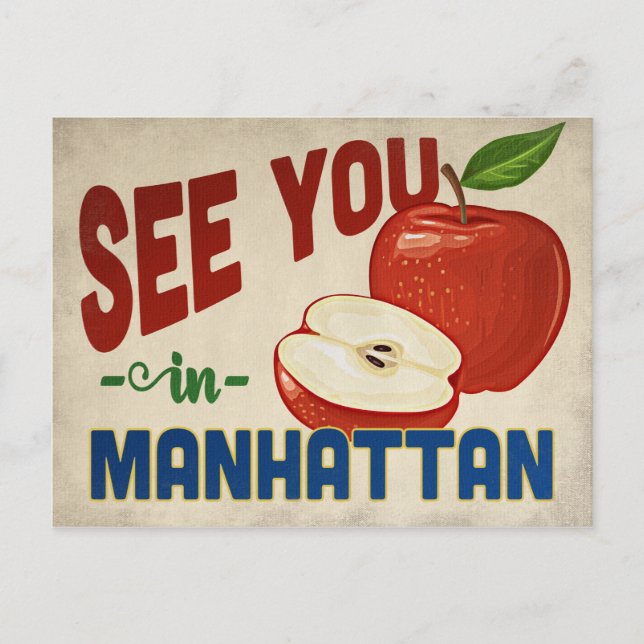 Manhattan Kansas Apple - Vintage resor Vykort (Framsida)