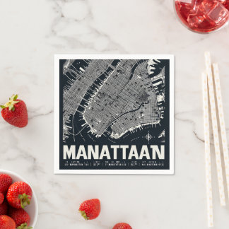 Manhattan Karta Illustration Pappersservett