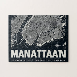 Manhattan Karta Illustration Pussel