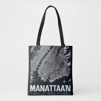 Manhattan Karta Illustration Tygkasse