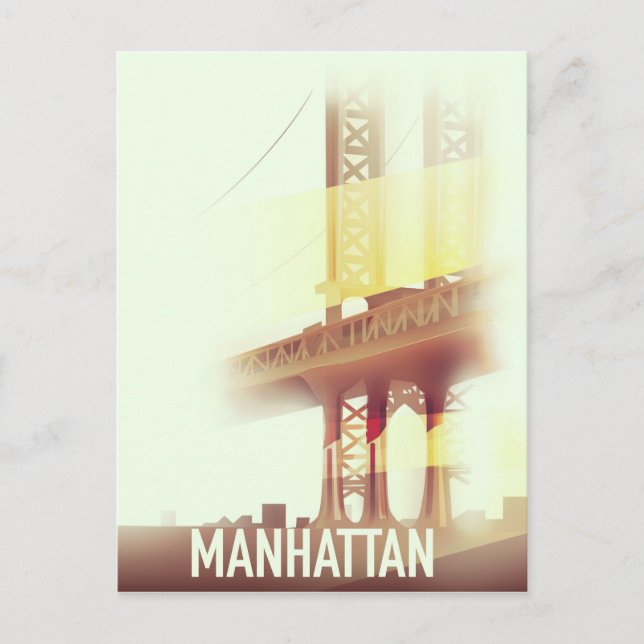 Manhattan kväll vykort (Framsida)