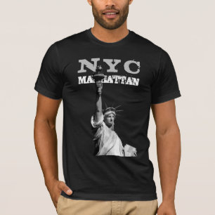 Manhattan Liberty Staty New York City Nyc Herr T Shirt
