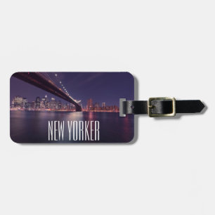Manhattan Ljus, Brooklyn Bridge, Öster River, NYC Bagagebricka