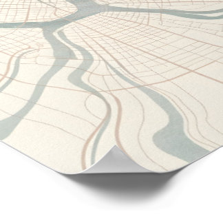 Manhattan Map Wall Art Poster Minimalist New York