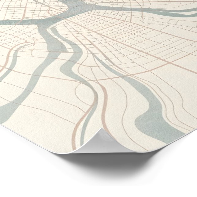 Manhattan Map Wall Art Poster Minimalist New York  (Hörn)