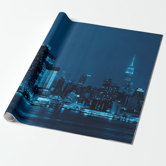 Manhattan midtown skyscrapers and New York City sk Presentpapper (Utrullad)