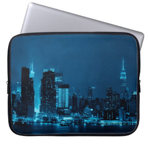 Manhattan midtown skyscrapers och New York City sk Laptop Fodral
