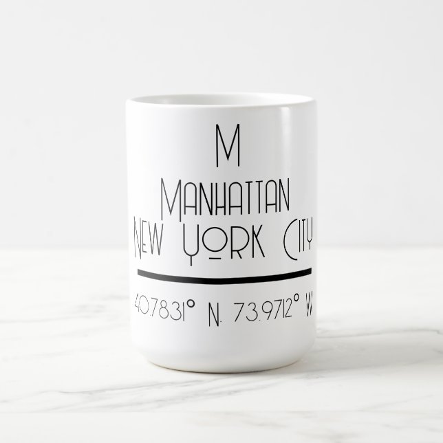 Manhattan New York City Coordinates Kaffemugg (Center)