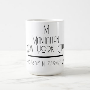 Manhattan New York City Coordinates Kaffemugg