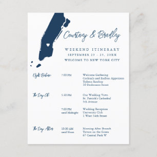 Manhattan New York City Helg Itinerary Timeline Tilläggskort