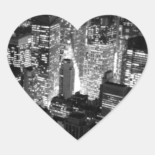 Manhattan New York City Hjärtformat Klistermärke
