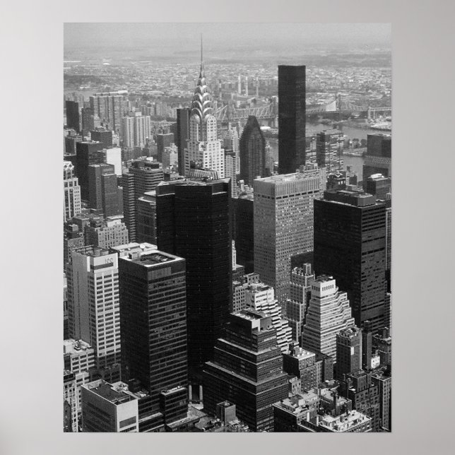 Manhattan New York City med Chrysler Byggnad Poster (Framsidan)