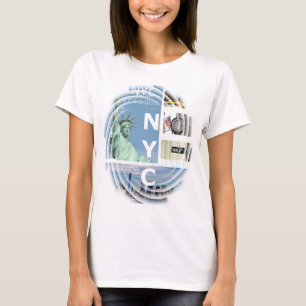 Manhattan New York City Nyc Liberty Statue Modern T Shirt