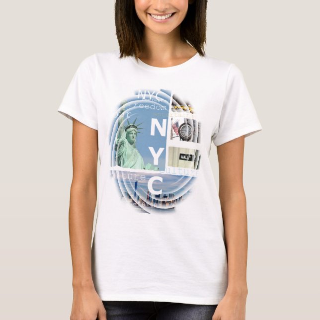 Manhattan New York City Nyc Liberty Statue Modern T Shirt (Framsida)