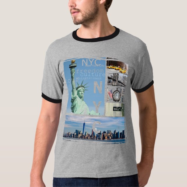 Manhattan New York City Nyc Liberty Statue Ny T Shirt (Framsida)