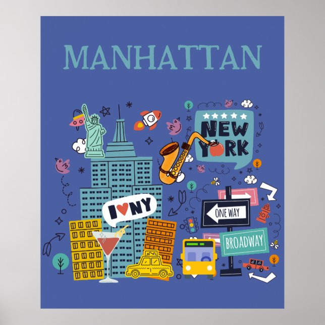 Manhattan, New York City Poster (Framsidan)